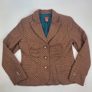 Sundance Womens Houndstooth Blazer Size 10 Ruched Front